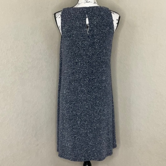 216 - Halogen NWOT Blue/Silver Metallic Sleeveless Halter A-line Dress Size Med - Picture 4 of 5